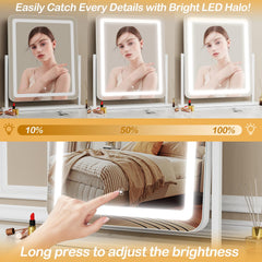 Gvnkvn espejo con tres tonos de luz para distintos looks