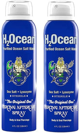 Soin piercing H2Ocean, bouteille 120 ml, ensemble de deux pour entretien continu.