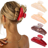 HAIMEIKANG pinzas garra acrílicas mármol grandes para cabello grueso, sujeción estable para peinados diarios.