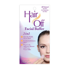 Hair Off Facial Buffer remoción de vello facial desde la raíz para piel suave.