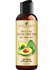 Handcraft Blends aceite de aguacate en botella prensado en frío para piel suave.