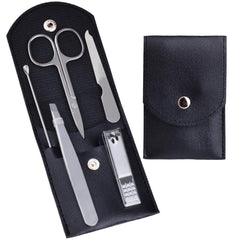 Set de manicura HANTEKAS con estuche de cuero sintético, organización y estilo para viajar
