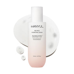 HANYUL serum hidratante con arroz rojo en frasco, hidrata profundamente.