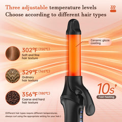 Rizador HCRTGAY con tres ajustes de temperatura para estilos personalizados.