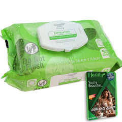 Healthy Surplus Equate toallitas húmedas exfoliantes con doble textura para exfoliar y limpiar sin enjuague.