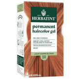 Herbatint 8R luz cobre dorada: muestra color uniforme y cobertura de canas.