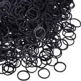Cintas elásticas Hicarer mini negras para peinados duraderos.