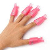 HiMo: Clips tapas remover gel UV rosa para fijación estable en uñas.