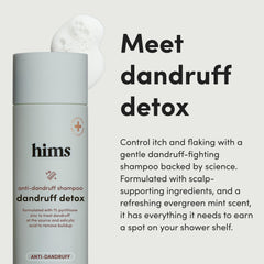 hims champú detox para caspa, aroma mentolado de menta fresca