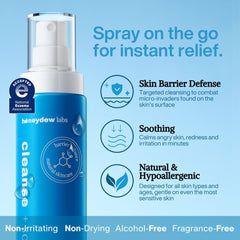 Honeydew Labs HOCl spray, niebla de aplicación: calma irritaciones al instante.