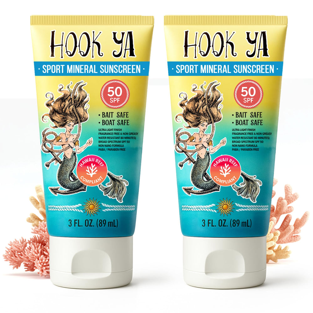 Protector solar mineral Hook'Ya Hawaii Reef, botella 3oz para playa y viaje.