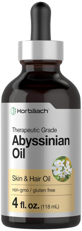 Aceite Abyssiniano Horbaach en botella 4 oz para hidratación suave de piel y cabello