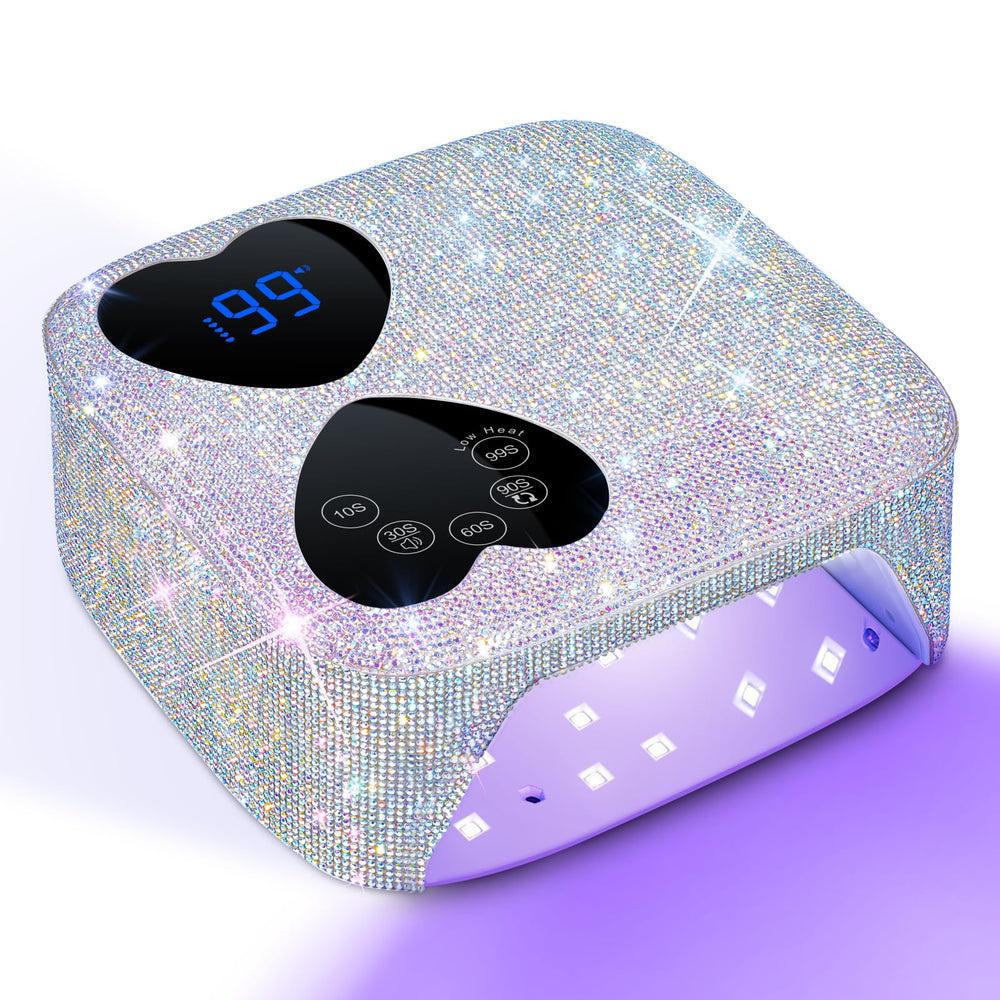 Lámpara UV LED HUITINE con diamantes brillantes para uñas, estilo deslumbrante