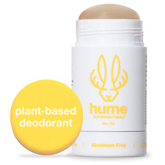Desodorante Hume Supernatural sin aluminio, Costa de Coco, en botella compacta para uso diario.