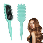 iDAOLI Cepillo Definidor de Rizos verde con mango ergonómico para peinado cómodo.