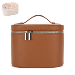 IEMIEBOAMGNOY bolsa maquillaje con compartimentos en cuero sintético para cosméticos.