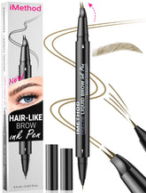 iMethod lapiz cejas curvo con punta microfork para trazos naturales.