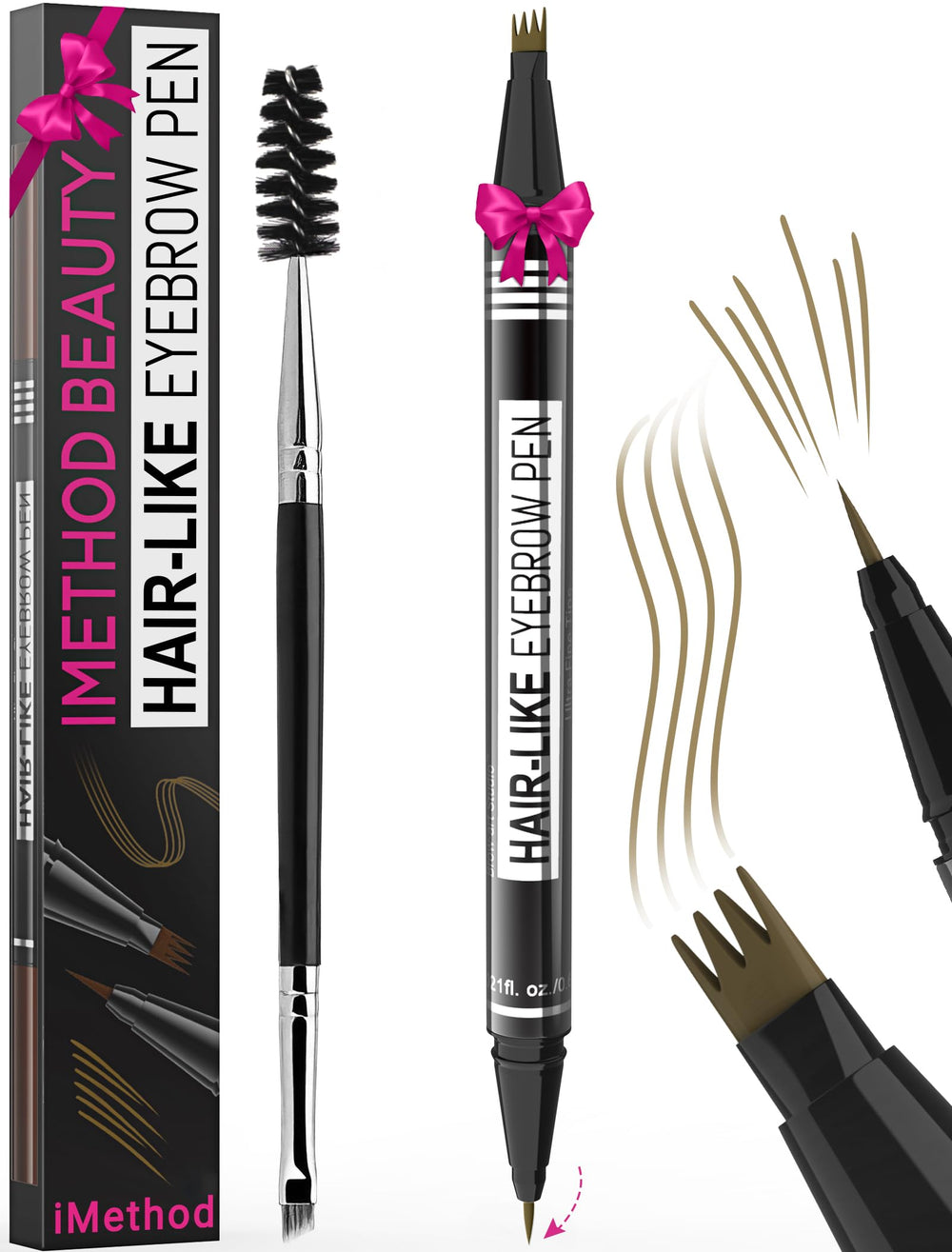 iMethod lapiz cejas punta 4-ramificada para trazos naturales y realistas