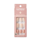 Uñas postizas imPRESS Kiss nude corto squoval para look natural