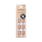 Uñas imPRESS Color Latte cortas y cuadradas para uso inmediato