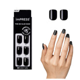 imPRESS únas postizas sin pegamento Negro Total con 30 úñas incluidas para manicura rápida.