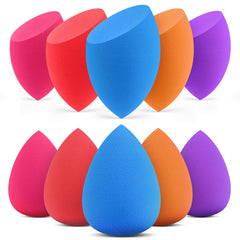 Esponjas de maquillaje InnoGear, set de 10 piezas en colores brillantes para un acabado uniforme.