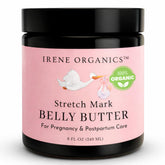 Irene Organics Belly Butter en envase de vidrio, hidratación suave para embarazo