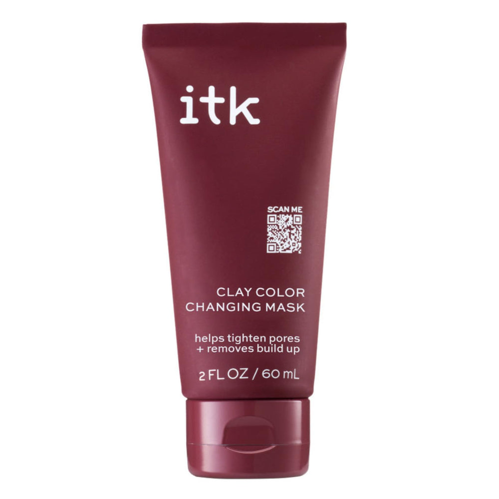 ITK Mascarilla arcilla cambio color, aplicación suave para piel limpia y poros listos para respirar.