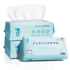 Toalla facial desechable ITO, ultra suave y secado rápido para piel sensible.