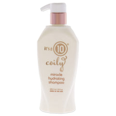 Its A 10 Coily Miracle Hydrating Shampoo: botella, lavado suave para cabello delicado.