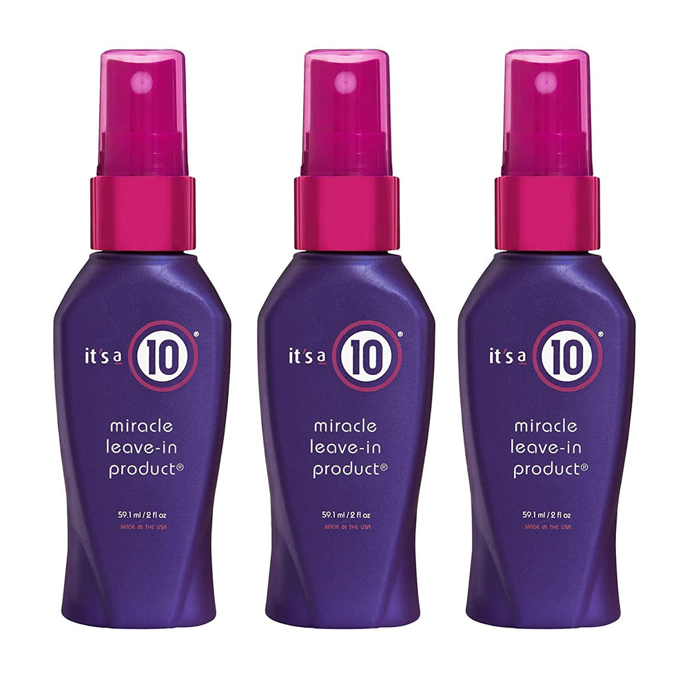 Miracle Leave-In de It's a 10 Haircare, bote de 2 oz, paquete de 3, suaviza y aporta brillo.