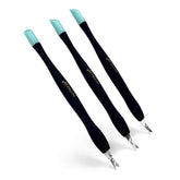 IVON empujador-cutículas 3pack negro, suave para cuidado diario de uñas.
