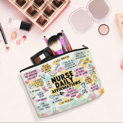Jeilink bolso maquillaje ligero de algodón y lino para uso diario