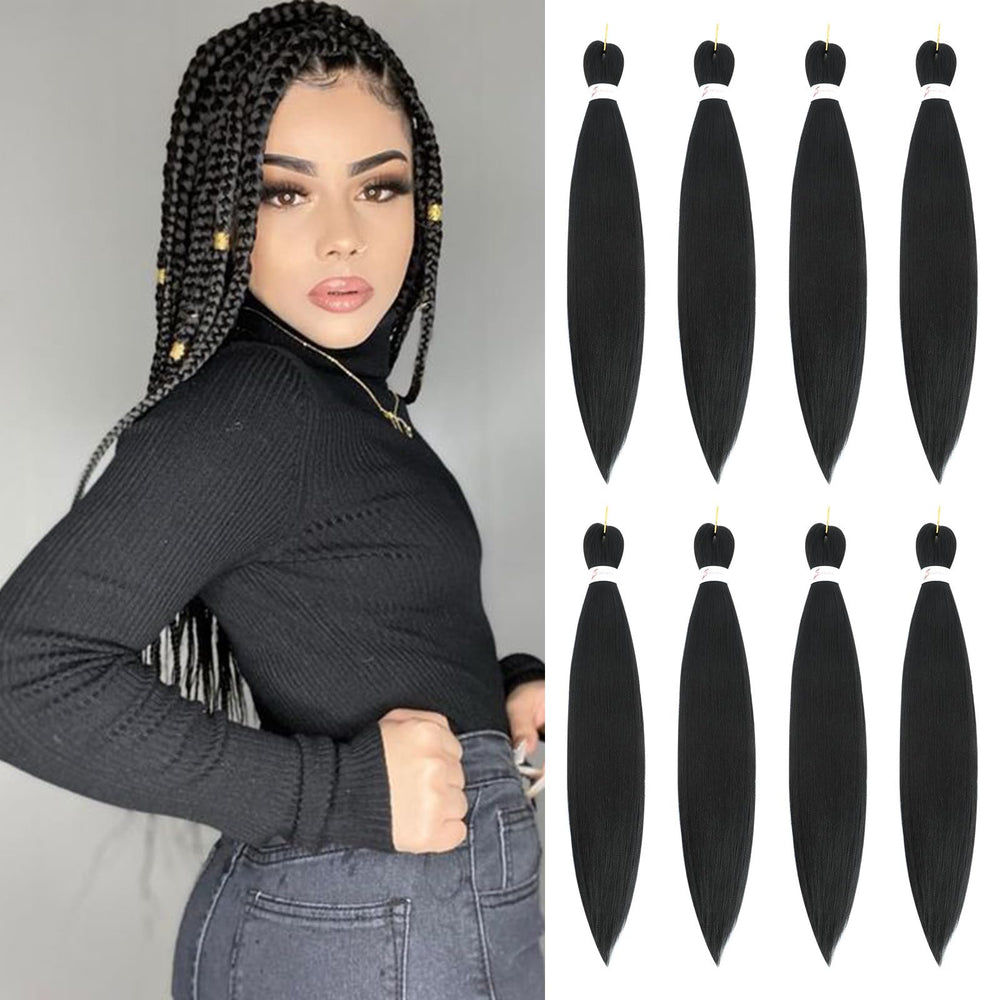 JIEANYAN cabello trenzas preestirado 24 pulgadas, para trenzas definidas.