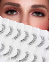 Cilios Jiocolor de hada con banda transparente para un aspecto natural.