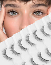 Jiocolor pestañas naturales con banda transparente para un acabado suave