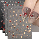 JMEOWIO pegatinas Luna Estrella para uñas, decoración rápida y precisa.