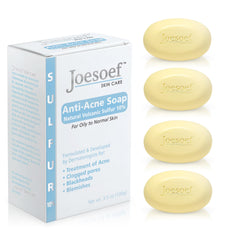 JOESOEF SKIN CARE Jabon sulfur barra 100 g en paquete 4 para uso diario facial