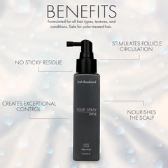 Josh Rosebrook Spray Fijador, uso: fijación invisible para peinados duraderos.