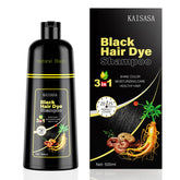 KAISASA shampoo-tinte-3-en-1 para cabello negro, cubre canas y da brillo