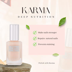Karma Organic Deep Nutrition para uñas, reparando capas para mayor durabilidad.