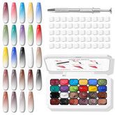 Karroy ombré en uñas con paleta de 24 colores para un acabado suave.