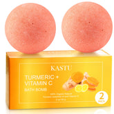 Kastu bombas de baño con cúrcuma y limón, relajación aromática en casa