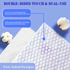 KeeiZoes toalla doble cara facial, lado liso y texturizado para limpieza eficaz.
