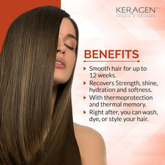 Keragen keratina natural alisado cabello medio grueso para brillo.