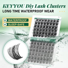 KEYYOU Conjuntos de pestañas Y01 C Curl 12 mm, alta densidad para volumen definido.