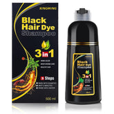 KINGMING champú tint negro para canas: cobertura total en la botella