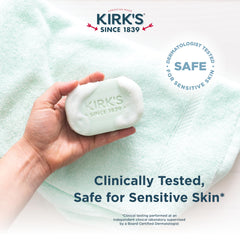 Kirk's Jabón de Castilla suave con aloe para manos y cuerpo.