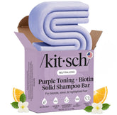 Kitsch barra de champú tono morado para rubios que neutraliza tonos amarillos.