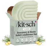 Kitsch barra acondicionador con romero y biotina deja el cabello suave y con volumen.